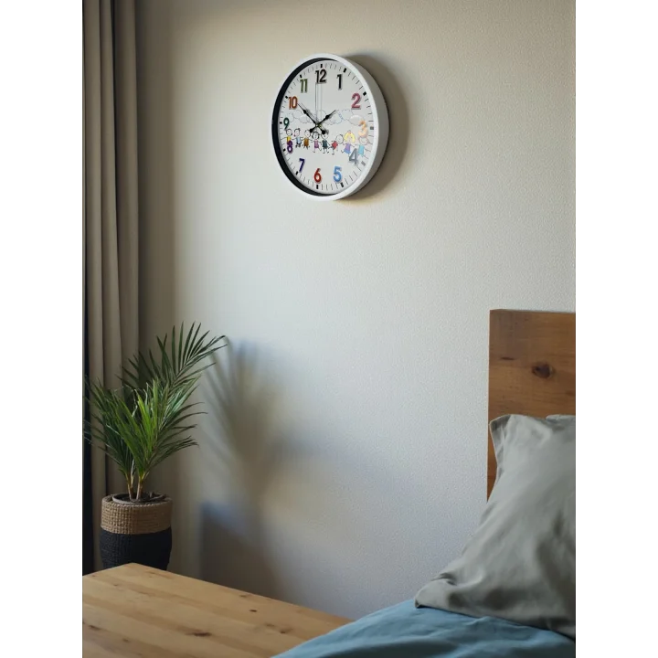 Mey İthalat® 36 Cm Beyaz Çocuk Odası Duvar Saati