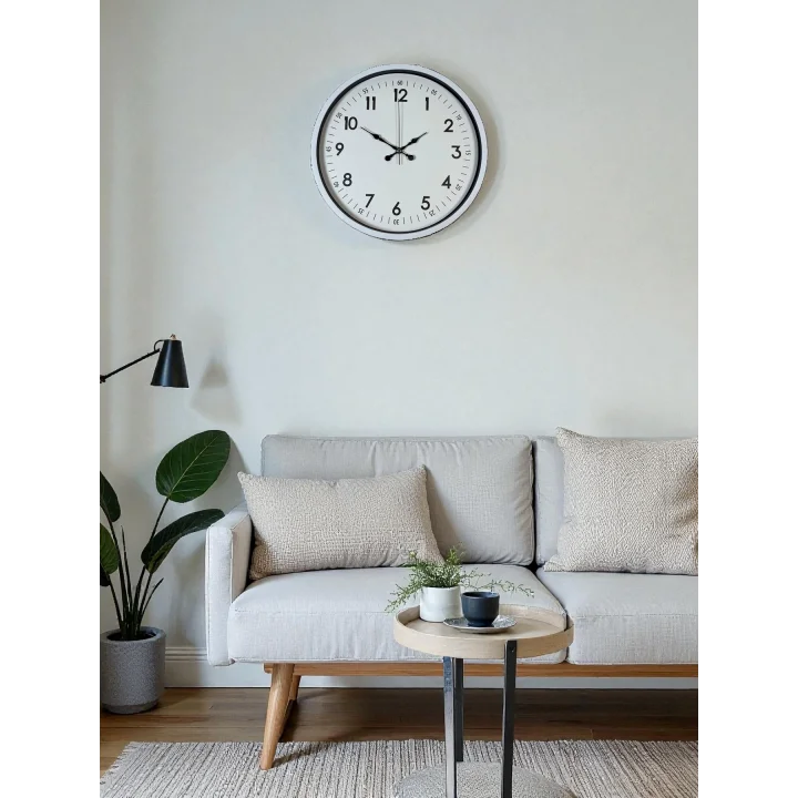 Mey İthalat® 36 Cm Beyaz Dekoratif Duvar Saati