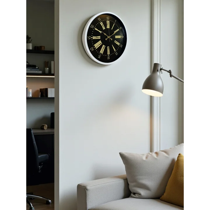 Mey İthalat® 36 Cm Beyaz Dekoratif Duvar Saati