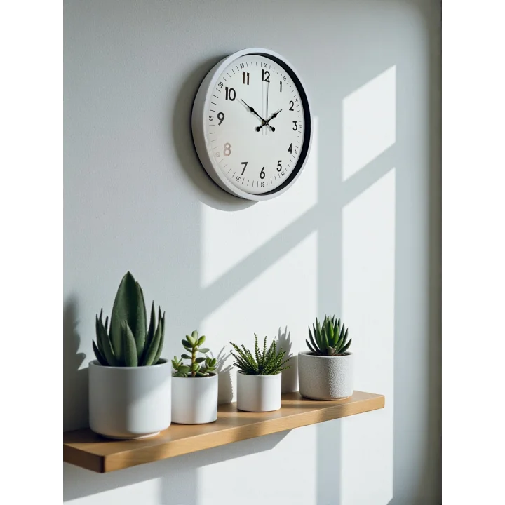 Mey İthalat® 36 Cm Beyaz Dekoratif Duvar Saati