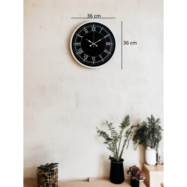 Mey İthalat® 36 Cm Beyaz Dekoratif Duvar Saati