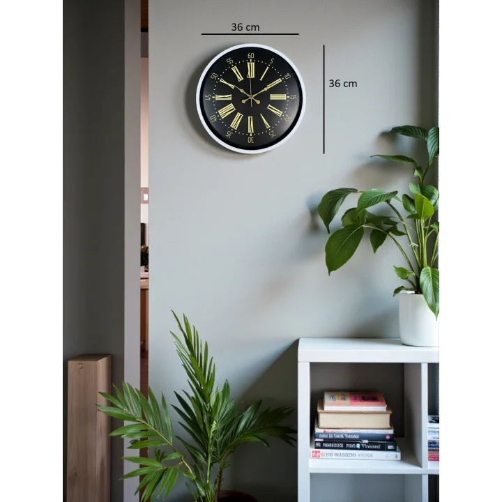 Mey İthalat® 36 Cm Beyaz Dekoratif Duvar Saati