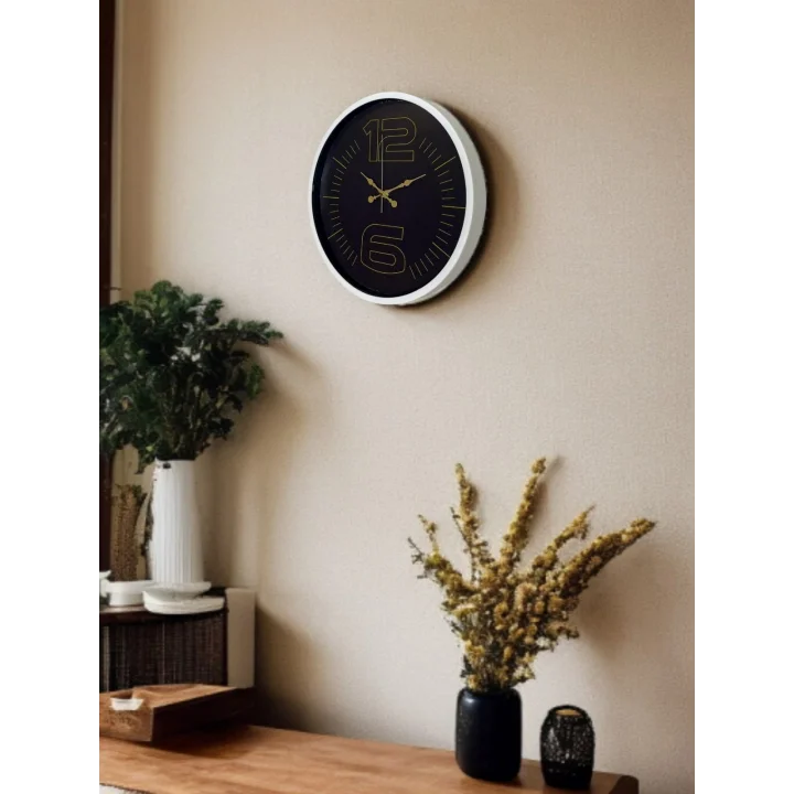 Mey İthalat® 36 Cm Beyaz Dekoratif Şık Duıvar Saati