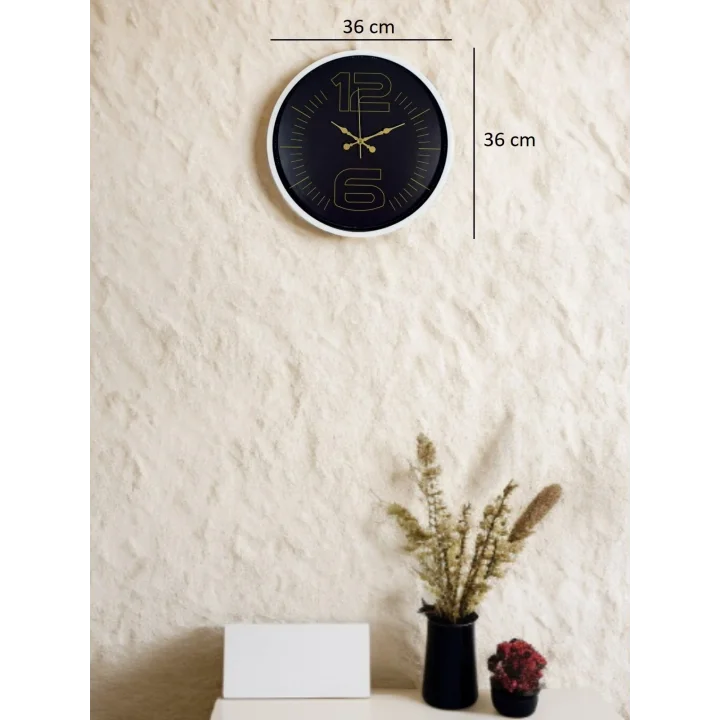 Mey İthalat® 36 Cm Beyaz Dekoratif Şık Duıvar Saati