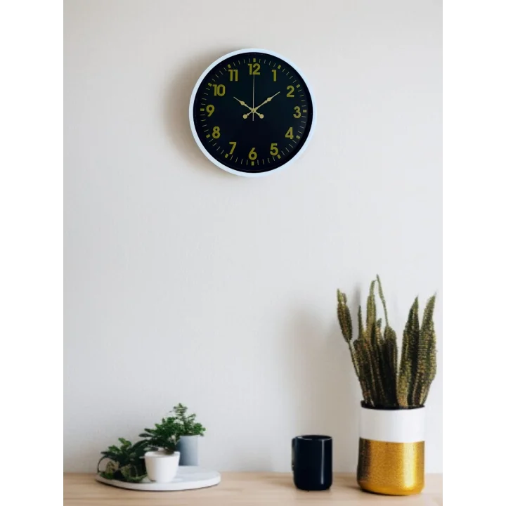 Mey İthalat® 36 Cm Beyaz Klasik Duvar Saati