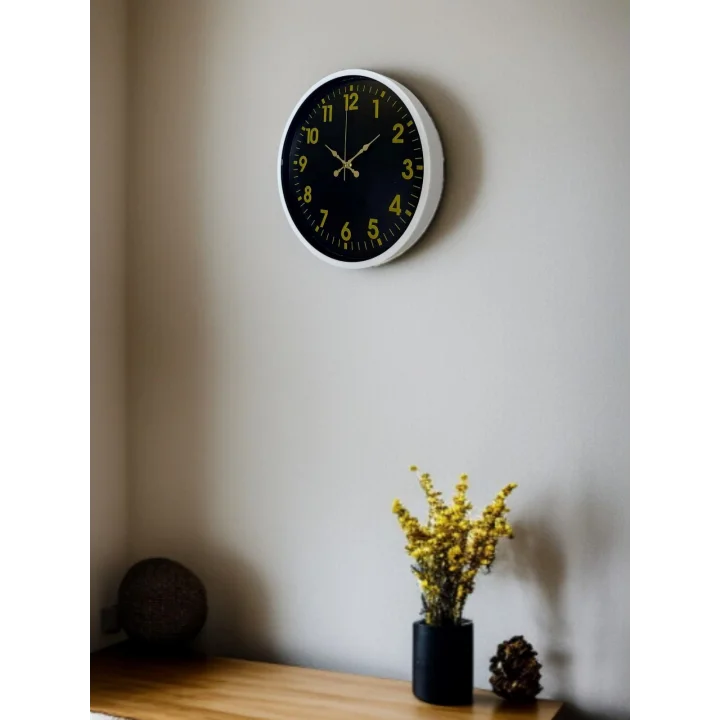 Mey İthalat® 36 Cm Beyaz Klasik Duvar Saati