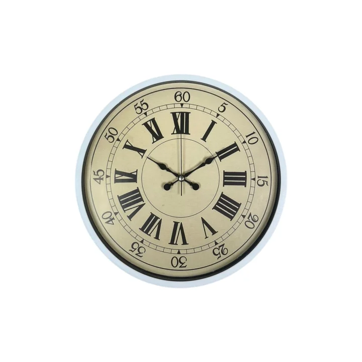 Mey İthalat® 36 Cm Beyaz Retro Dekoratif Duvar Saati