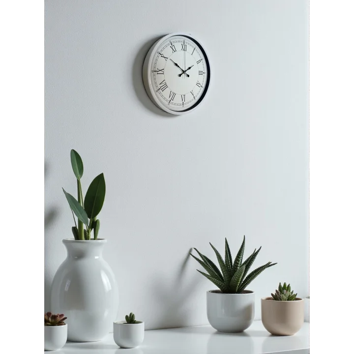 Mey İthalat® 36 Cm Beyaz Roman Rakamlı Duvar Saati
