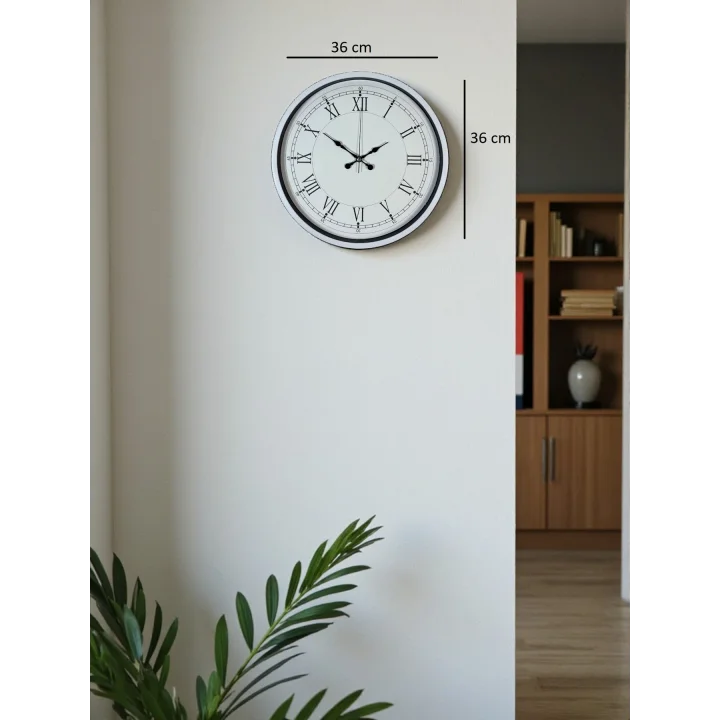 Mey İthalat® 36 Cm Beyaz Roman Rakamlı Duvar Saati