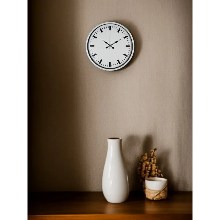 Mey İthalat® 36 Cm Beyaz Standart Duvar Saati