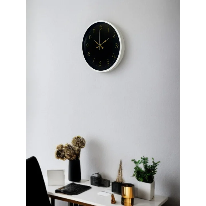 Mey İthalat® 36 Cm Beyaz Zarif Duvar Saati