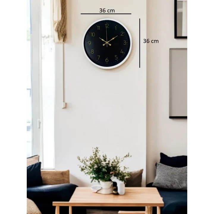 Mey İthalat® 36 Cm Beyaz Zarif Duvar Saati