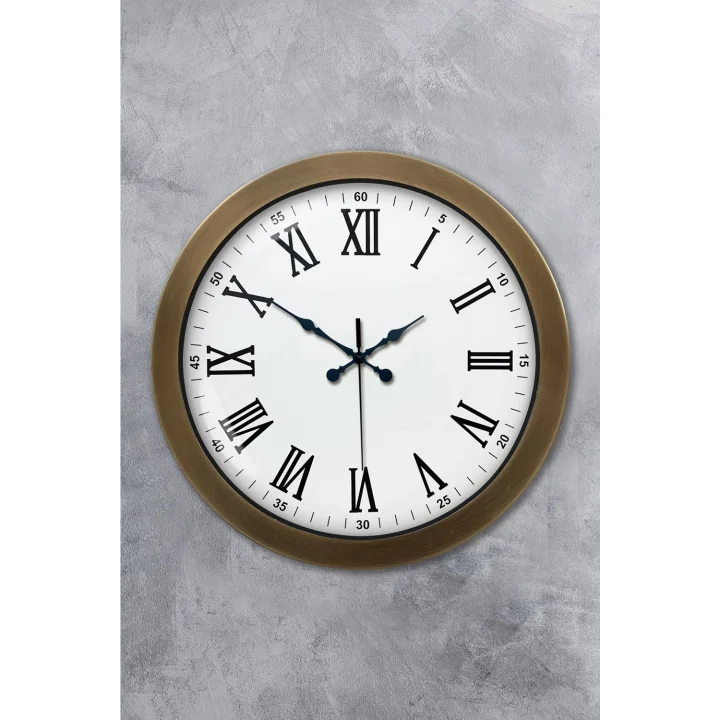 Mey İthalat® 36 cm Eskitme Metal Roma Rakamlı Duvar Saati