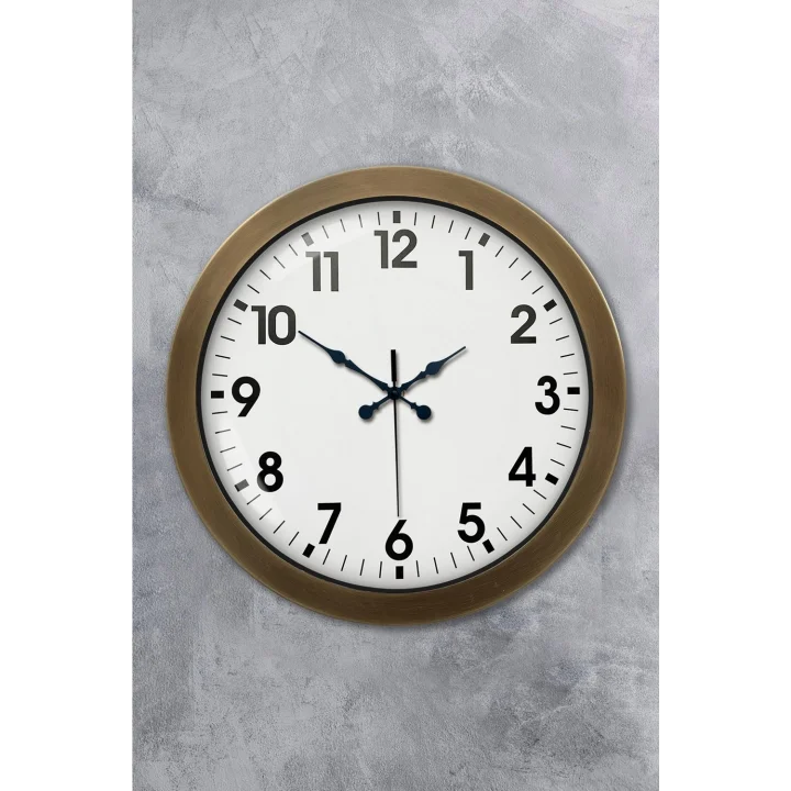 Mey İthalat® 36 cm Eskitme Metal Standart Duvar Saati