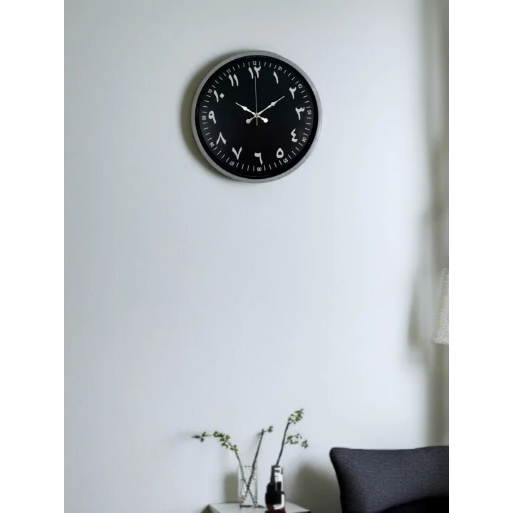 Mey İthalat® 36 Cm Gri Arapça Rakamlı Duvar Saati