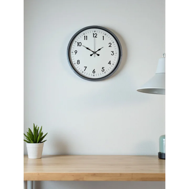 Mey İthalat® 36 Cm Gri Dekoratif Duvar Saati