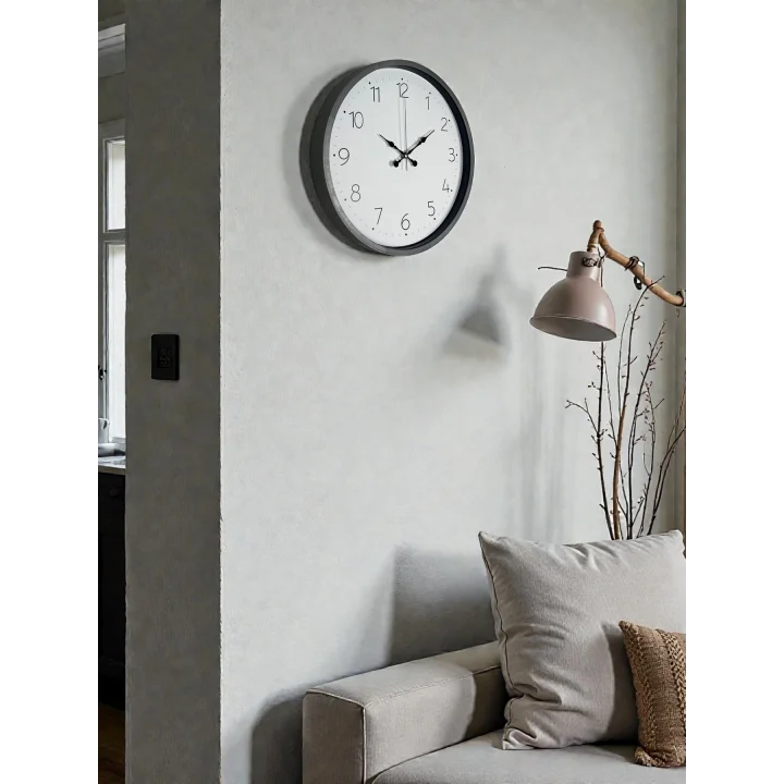 Mey İthalat® 36 Cm Gri Dekoratif Duvar Saati