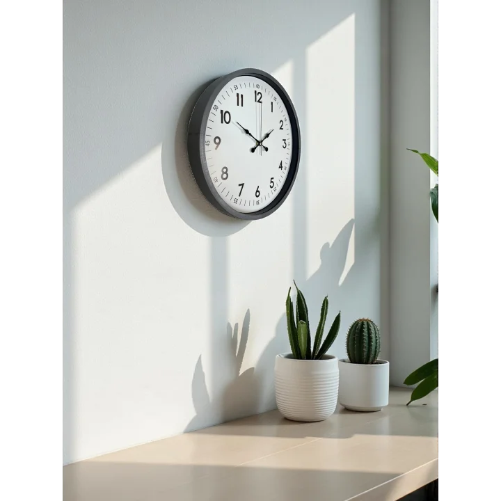 Mey İthalat® 36 Cm Gri Dekoratif Duvar Saati