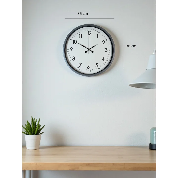 Mey İthalat® 36 Cm Gri Dekoratif Duvar Saati
