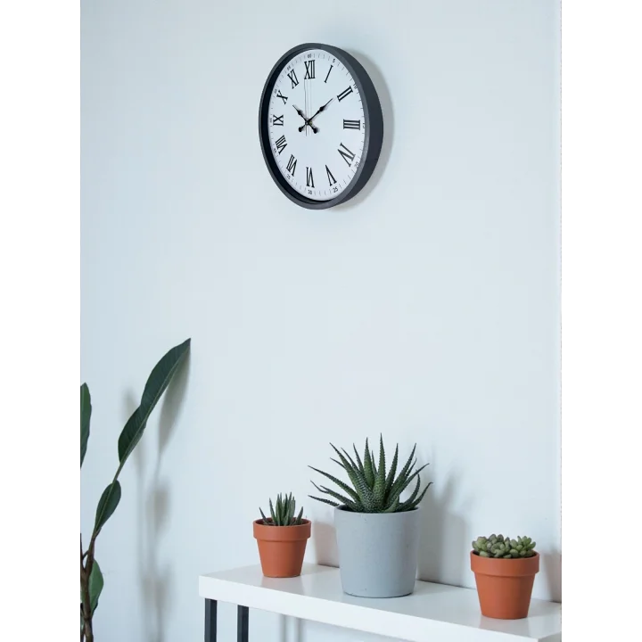 Mey İthalat® 36 Cm Gri Roma Rakamlı Duvar Saati