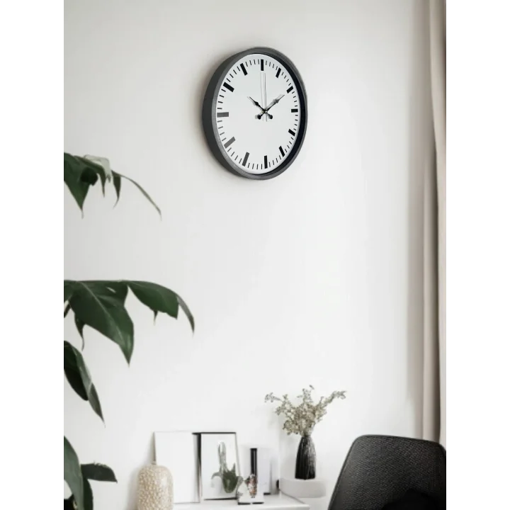 Mey İthalat® 36 Cm Gri Sade Dekoratif Duvar Saati