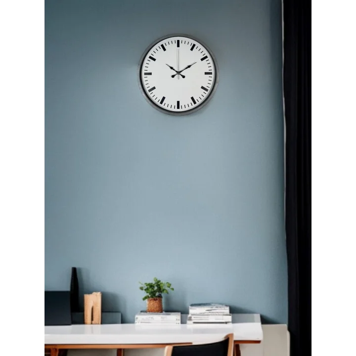 Mey İthalat® 36 Cm Gri Sade Dekoratif Duvar Saati