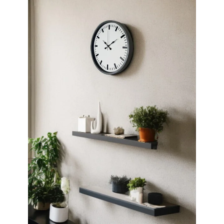 Mey İthalat® 36 Cm Gri Sade Dekoratif Duvar Saati