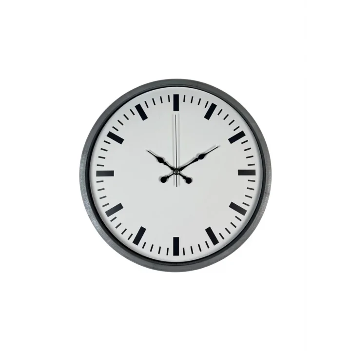 Mey İthalat® 36 Cm Gri Sade Dekoratif Duvar Saati