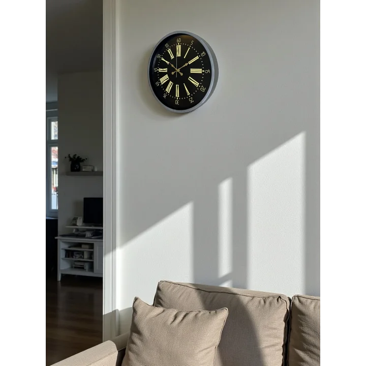 Mey İthalat® 36 Cm Gri Şık Dekoratif Duvar Saati