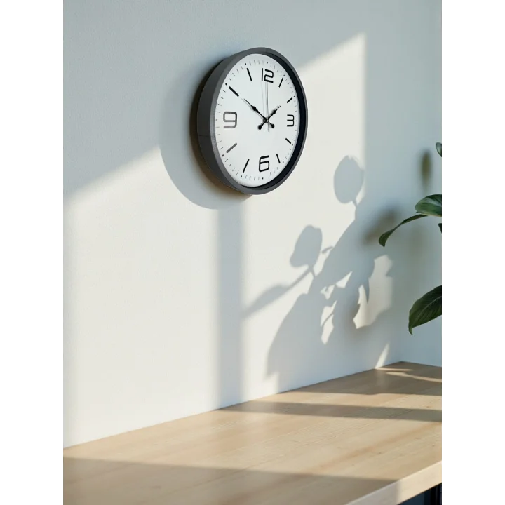 Mey İthalat® 36 Cm Gri Standart Dekoratif Duvar Saati