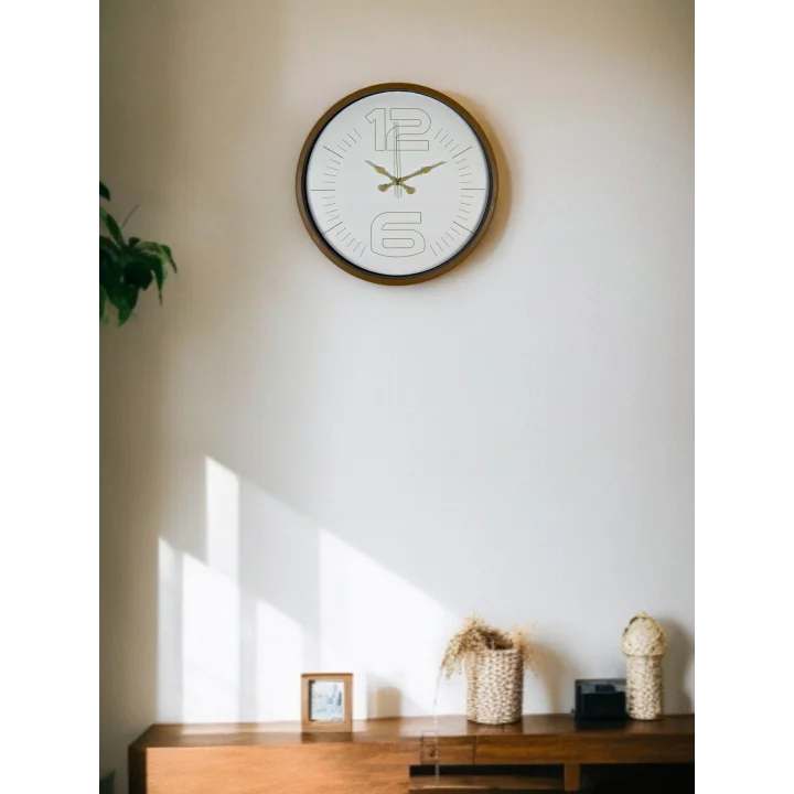 Mey İthalat® 36 Cm Kahverengi Dekoratif Duvar Saati