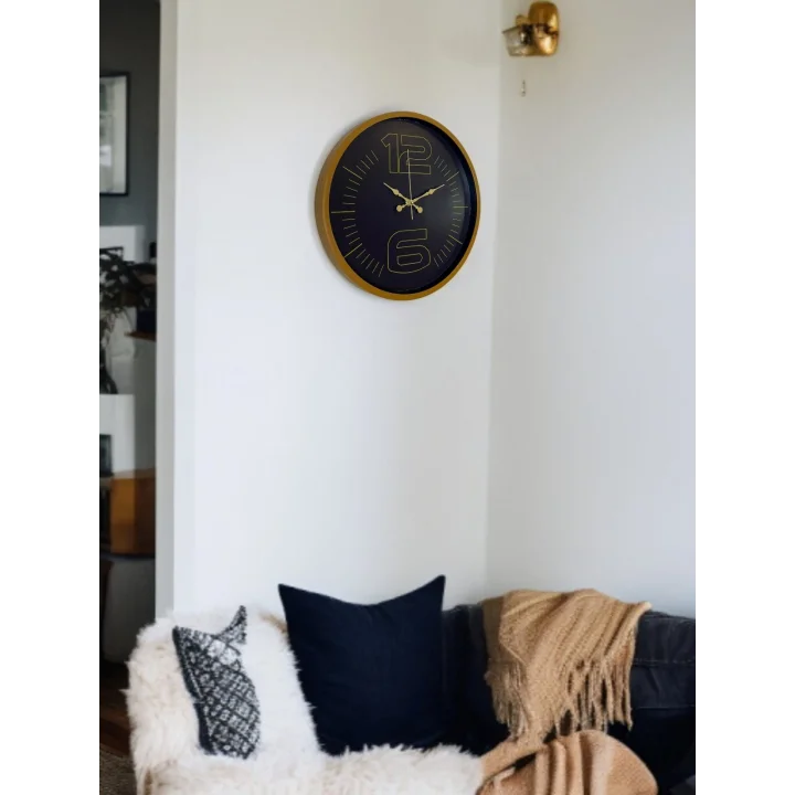 Mey İthalat® 36 Cm Kahverengi Modern Duvar Saati