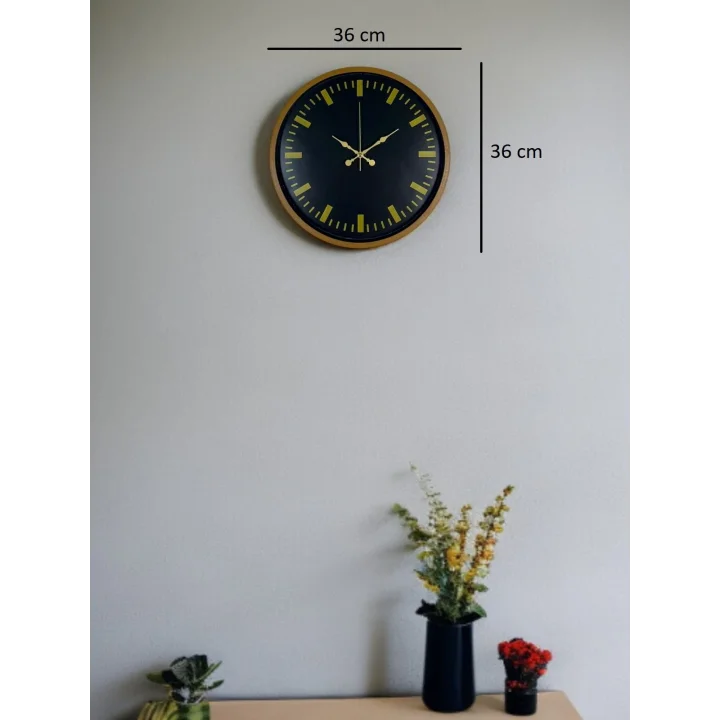 Mey İthalat® 36 Cm Kahverengi Modern Duvar Saati