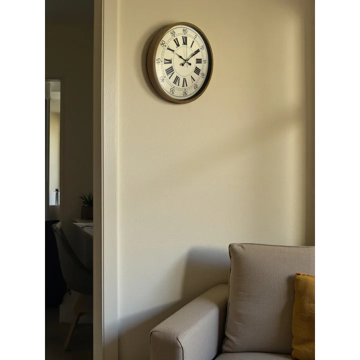 Mey İthalat® 36 Cm Kahverengi Retro Duvar Saati