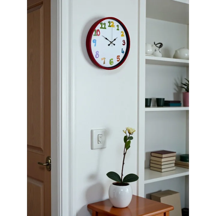 Mey İthalat® 36 Cm Kırmızı Çocuk Odası Duvar Saati