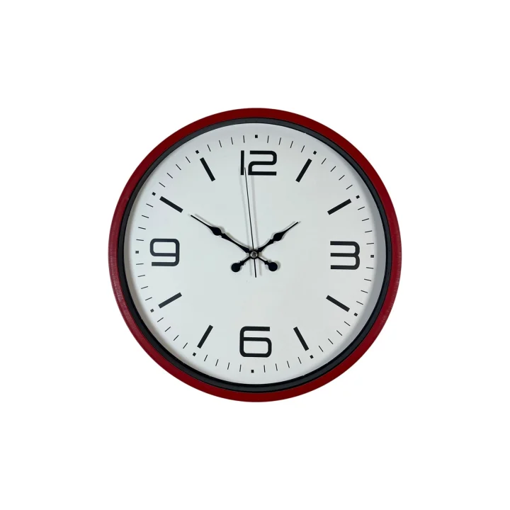 Mey İthalat® 36 Cm Kırmızı Modern Dekoratif Duvar Saati