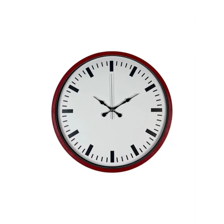 Mey İthalat® 36 Cm Kırmızı Sade Dekoratif Duvar Saati
