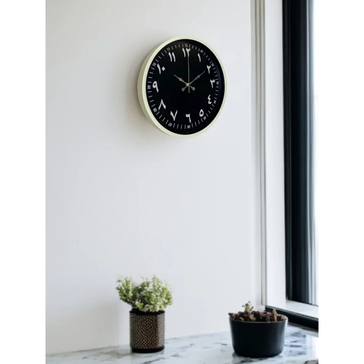 Mey İthalat® 36 Cm Krem Arapça Rakamlı Duvar Saati