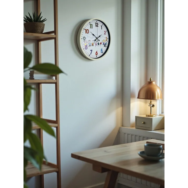 Mey İthalat® 36 Cm Krem Çocuk Odası Duvar Saati