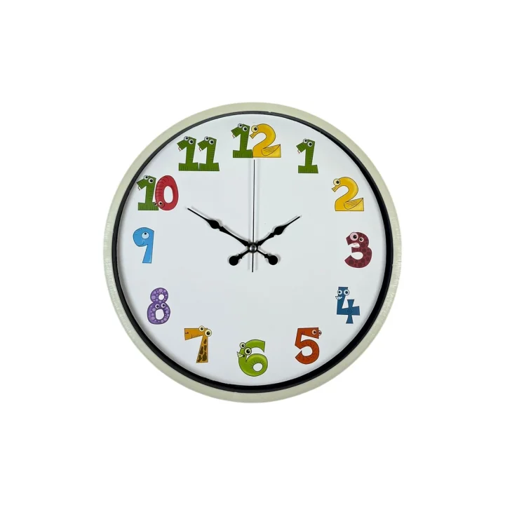 Mey İthalat® 36 Cm Krem Çocuk Odası Duvar Saati