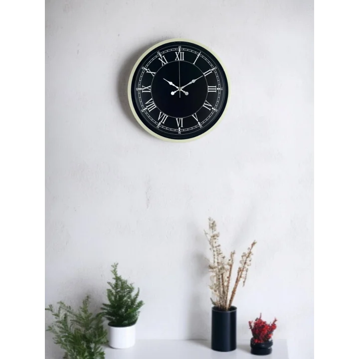 Mey İthalat® 36 Cm Krem Dekoratif Duvar Saati