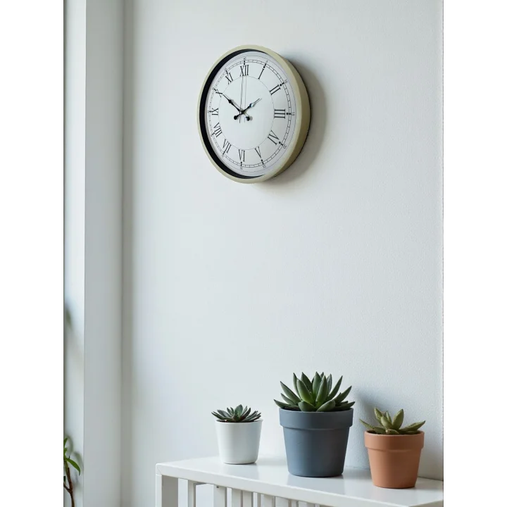 Mey İthalat® 36 Cm Krem Dekoratif Duvar Saati