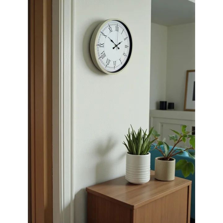 Mey İthalat® 36 Cm Krem Dekoratif Duvar Saati