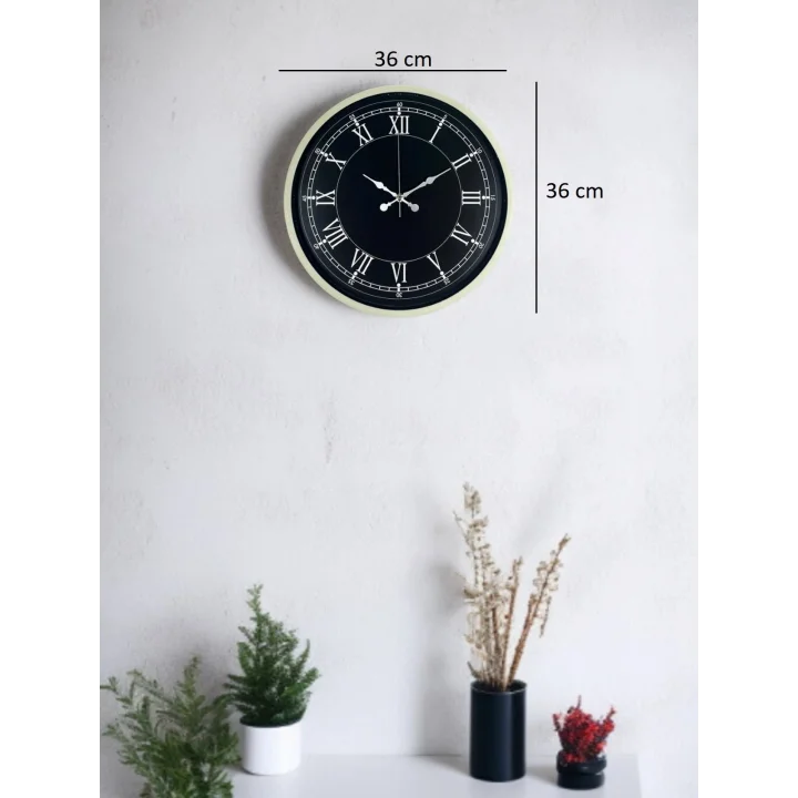 Mey İthalat® 36 Cm Krem Dekoratif Duvar Saati