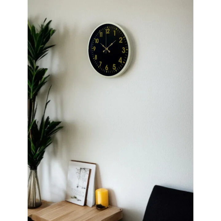 Mey İthalat® 36 Cm Krem Gold Rakamlı Duvar Saati