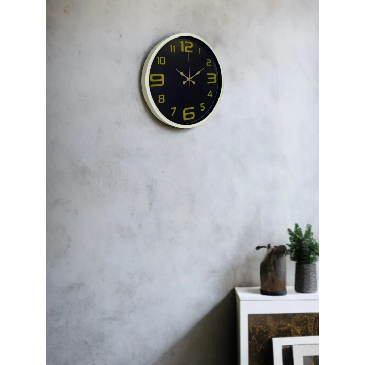 Mey İthalat® 36 Cm Krem Gold Rakamlı Duvar Saati