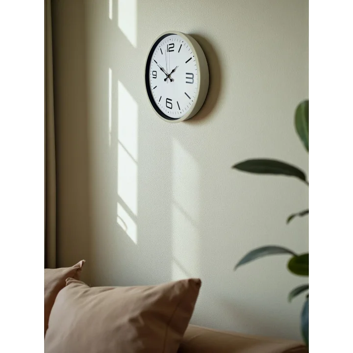 Mey İthalat® 36 Cm Krem Modern Dekoratif Duvar Saati