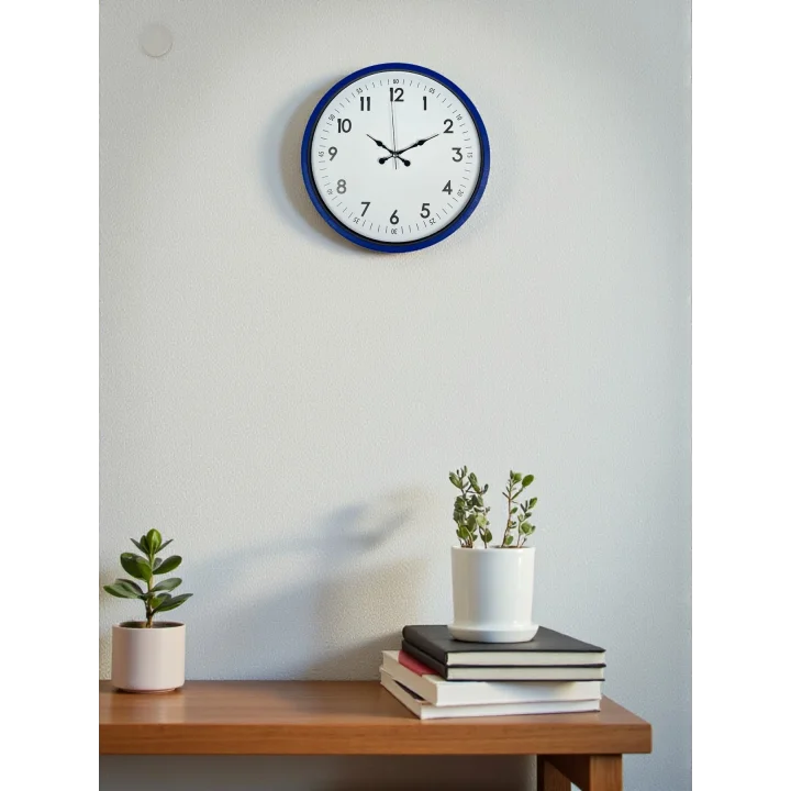 Mey İthalat® 36 Cm Lacivert Dekoratif Duvar Saati