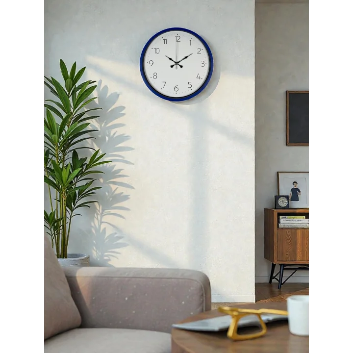 Mey İthalat® 36 Cm Lacivert Dekoratif Duvar Saati