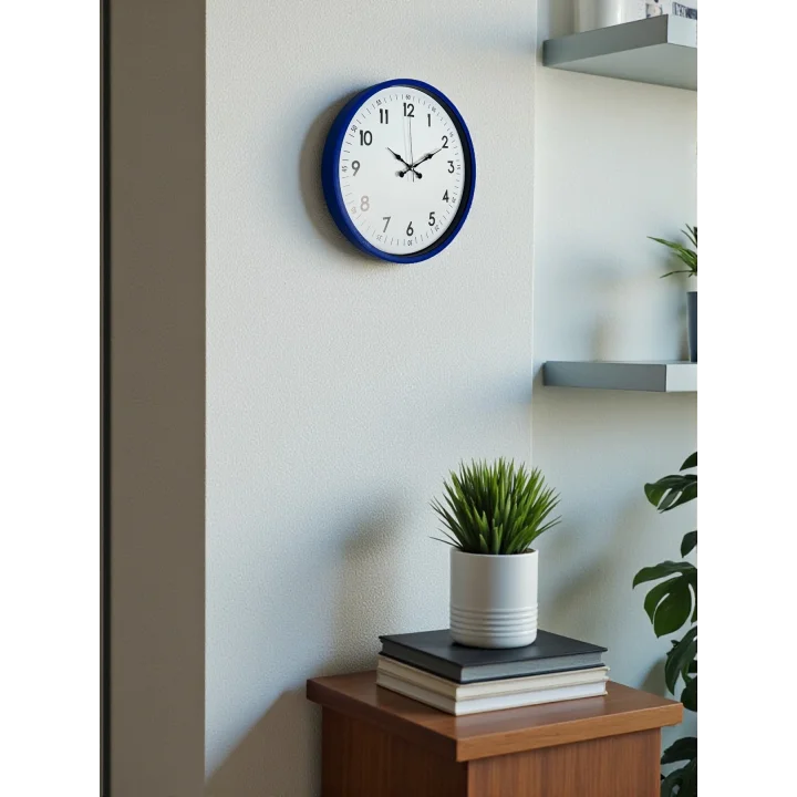 Mey İthalat® 36 Cm Lacivert Dekoratif Duvar Saati